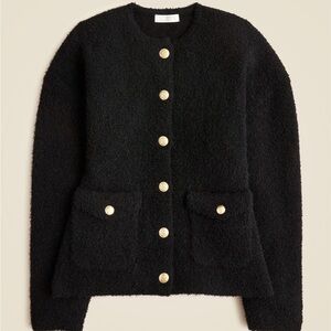 J. Crew Black Teddy Jacket with Gold Accents